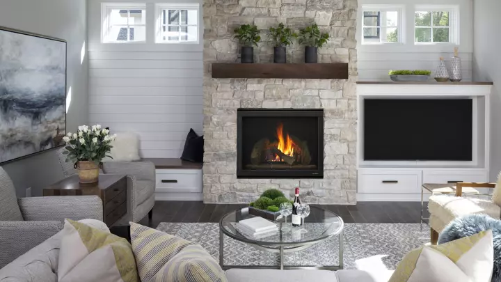 fireplace inside of home